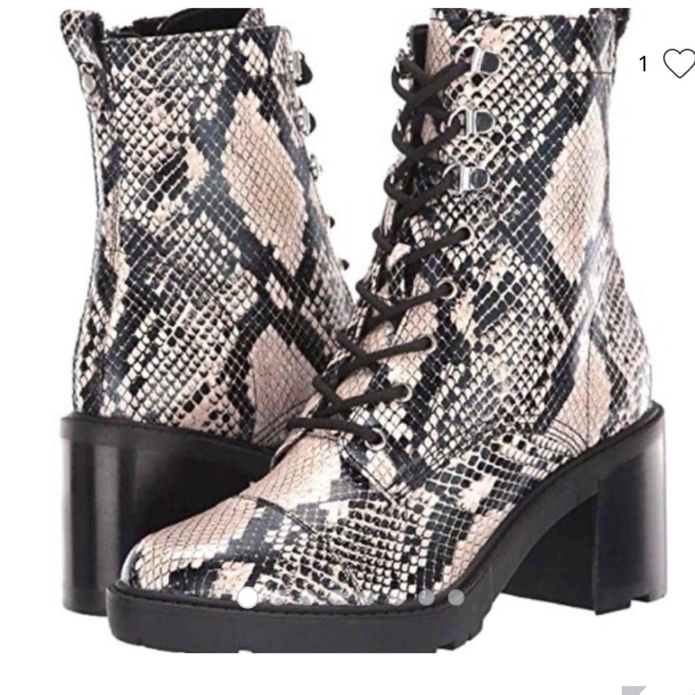 Marc Fisher Lace Up Snake Skin Booties